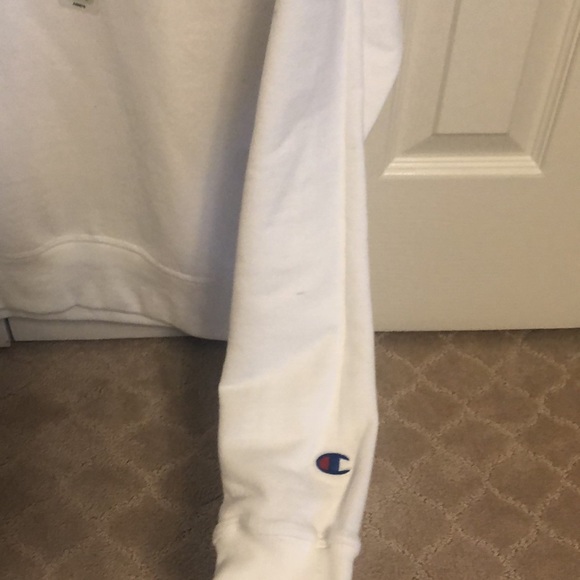 Mens White Champion Fleece Lined Sweatshirt Sweater (Size S) - Picture 4 of 6